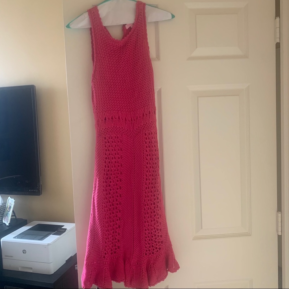Lilly Pulitzer pink sleeveless sweater dress